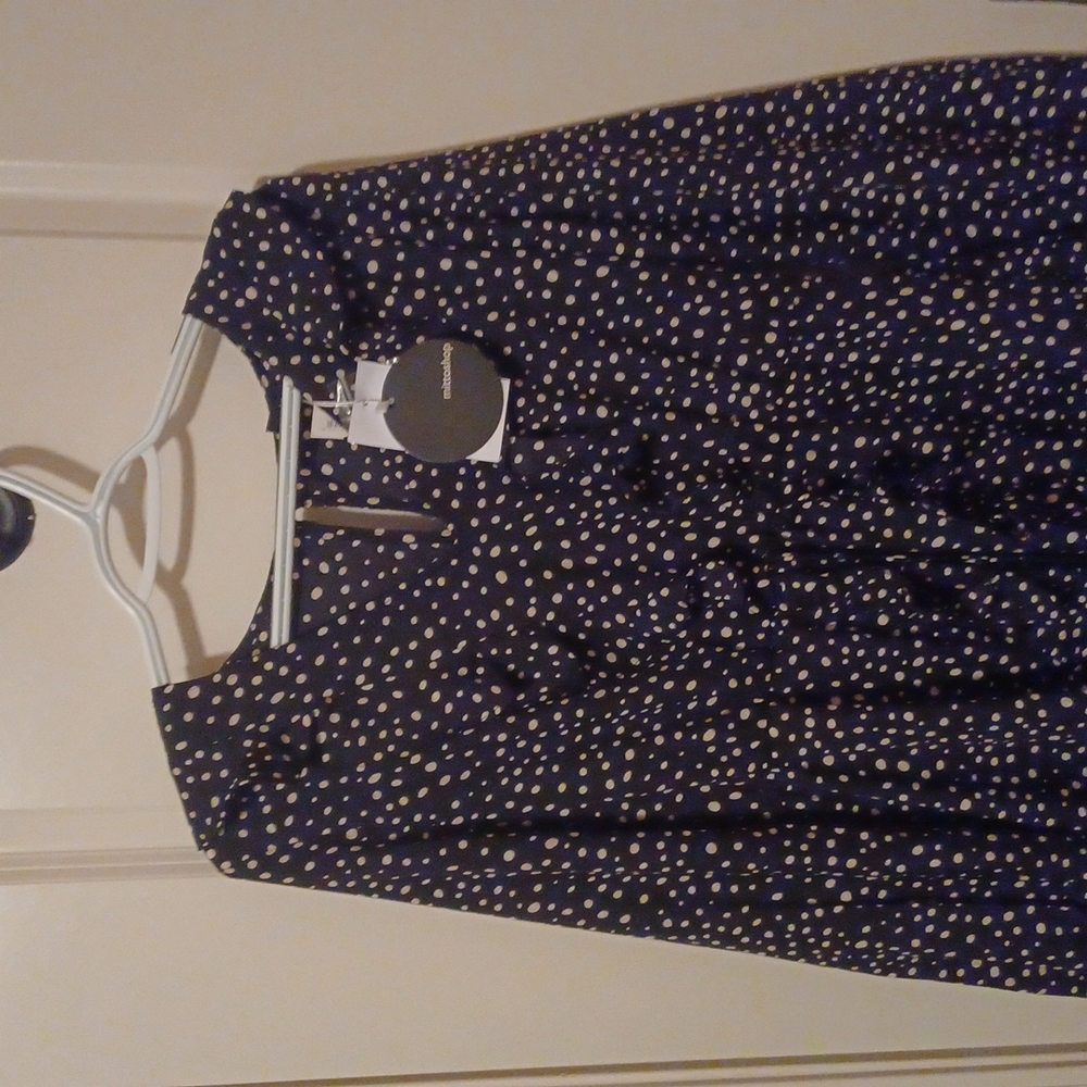 Black ruffle print dress. L. New.
